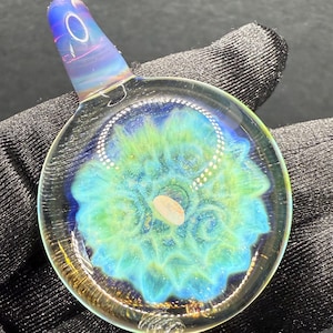 Opal Implosion Glass Pendant – Hand Blown Borosilicate Necklace | One of a Kind Heady Glass Jewelry