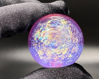 Borosilicate Glass Marble with Dichroic Spiral 1.22 Inches || Heady Glass Marble || Handmade Marble Art Glass || Hand Blown Marble