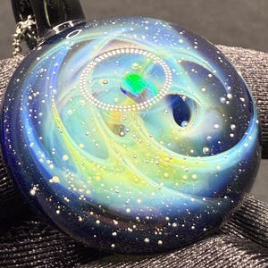 Opal Galaxy Glass Pendant || Hand Blown Borosilicate Necklace | One of a Kind Heady Glass Jewelry