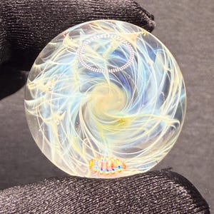 1.11 Inch Glass Marble with Silver Fume Chaos  || Borosilicate Marbles || Heady Handmade Glass Marble for Collectors