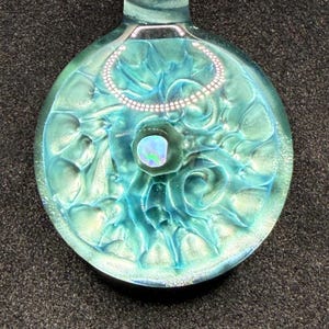 Borosilicate Glass Pendant Implosion Technique with Opal || Heady Glass Pendant || Hand Blown Glass Necklace