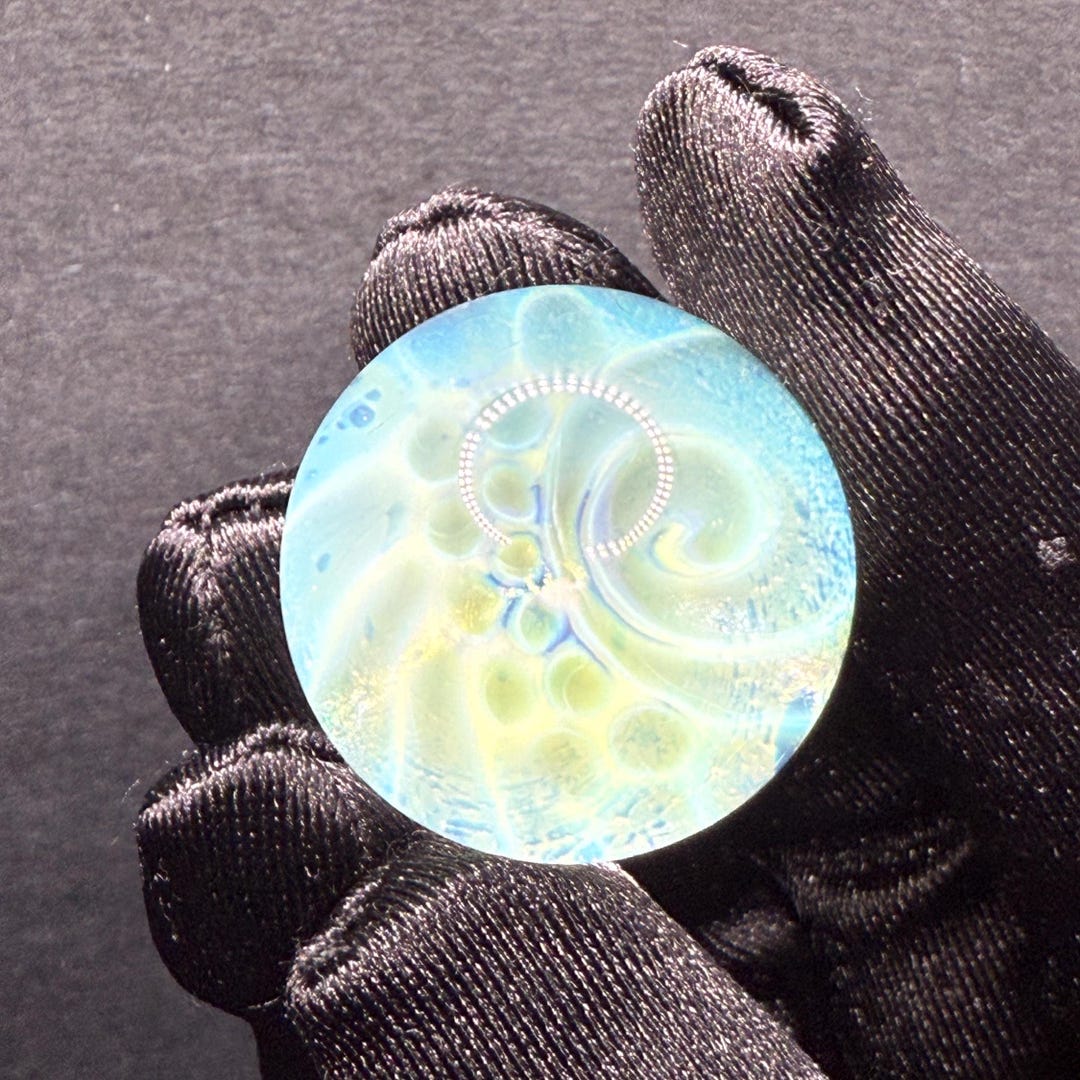 1.06 Inch Handmade Glass Marble With Silver Fume Abstract Pattern ...