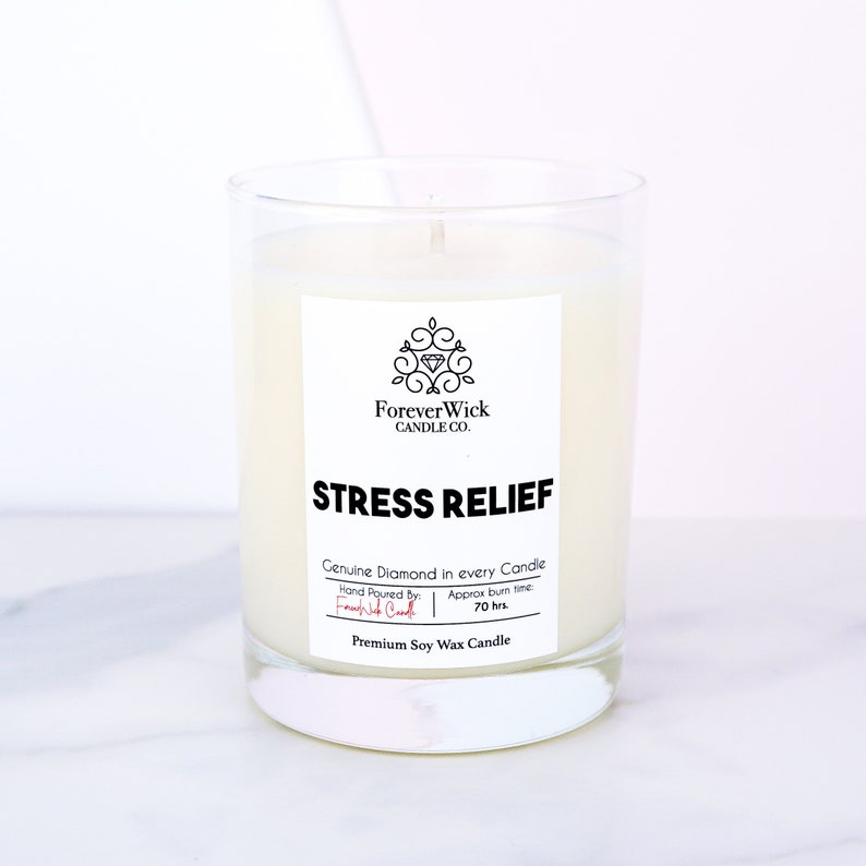 Stress Relief Luxury Soy Candle Genuine Diamond Inside Etsy