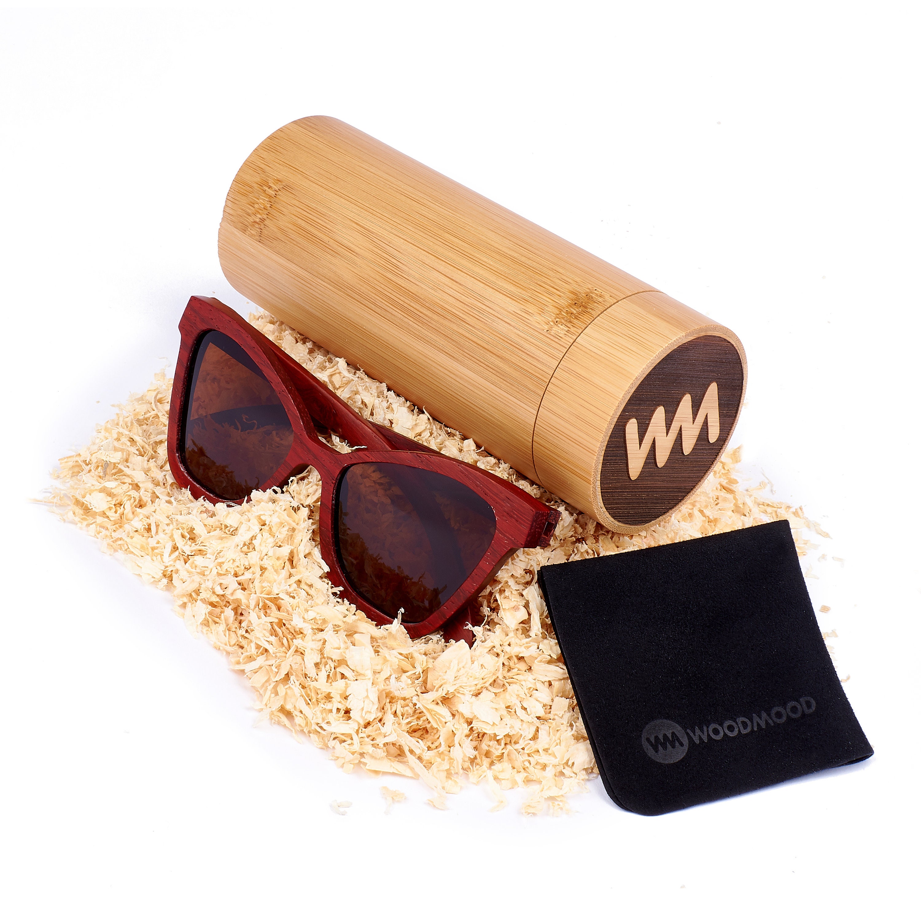 Wooden Sunglasses Woodmood Goddess Hand Crafted Engraved With Unique Design  and Polarized Lens Made From Cherry Wood Women Ladies 