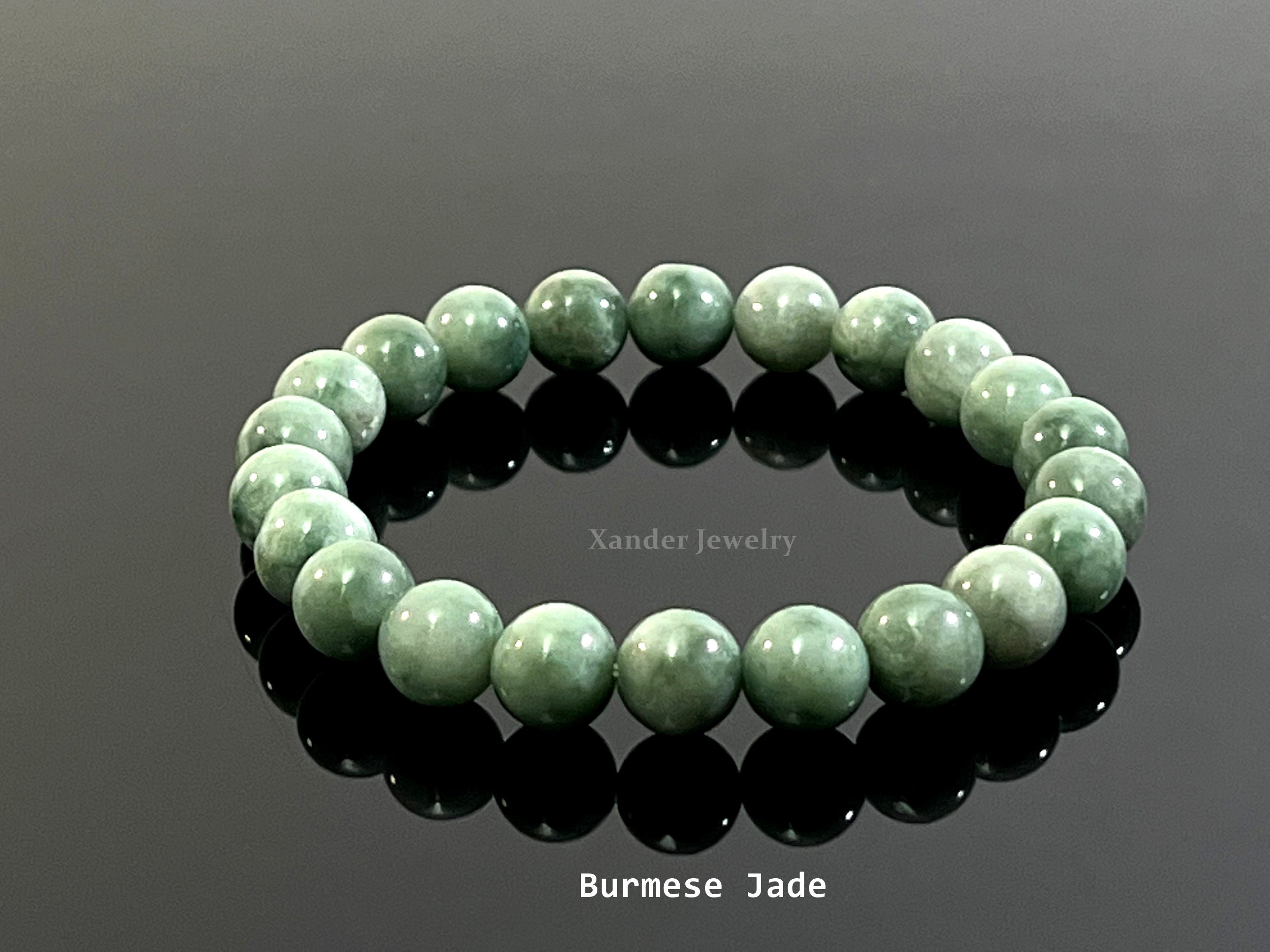 Mulany MB8004 Green Jade with Silver Money Bag Charm Healing Bracelet