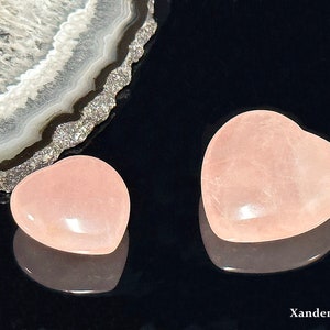 Natural Rose Quartz Heart/ Puffy Heart 20x20mm, 25x25mm/ Healing Crystal / The Stone of Unconditional Love