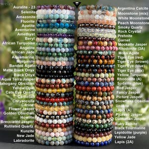 Natural Crystal 8mm Gemstone Stretch Bracelet For Man Woman/ 70+ Bracelets to Choose: Citrine, Kyanite, Lapis, Morganite & more/ Custom Size