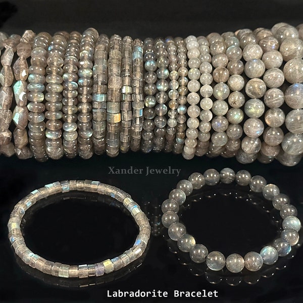 Labradorite Bracelet/ Anxiety relief protection calming balancing stone
