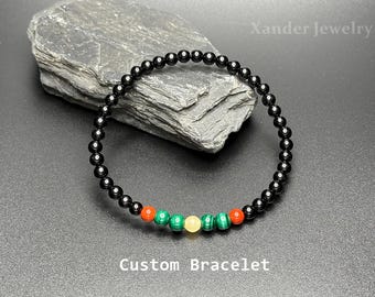 Custom made beaded bracelet with your choice of Gemstone Beads/ Design Your Own Healing Crystals Bracelet for Birthday, Holiday, Anniversary