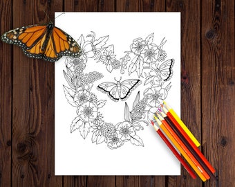 Buttercups Heart Coloring Page