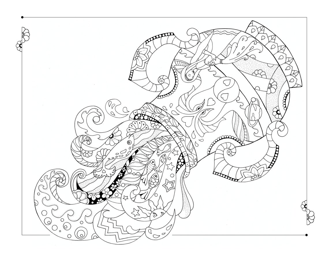 Aquarius Coloring Page - Etsy