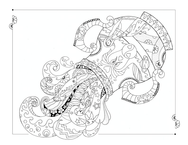 Aquarius Coloring Page | Etsy