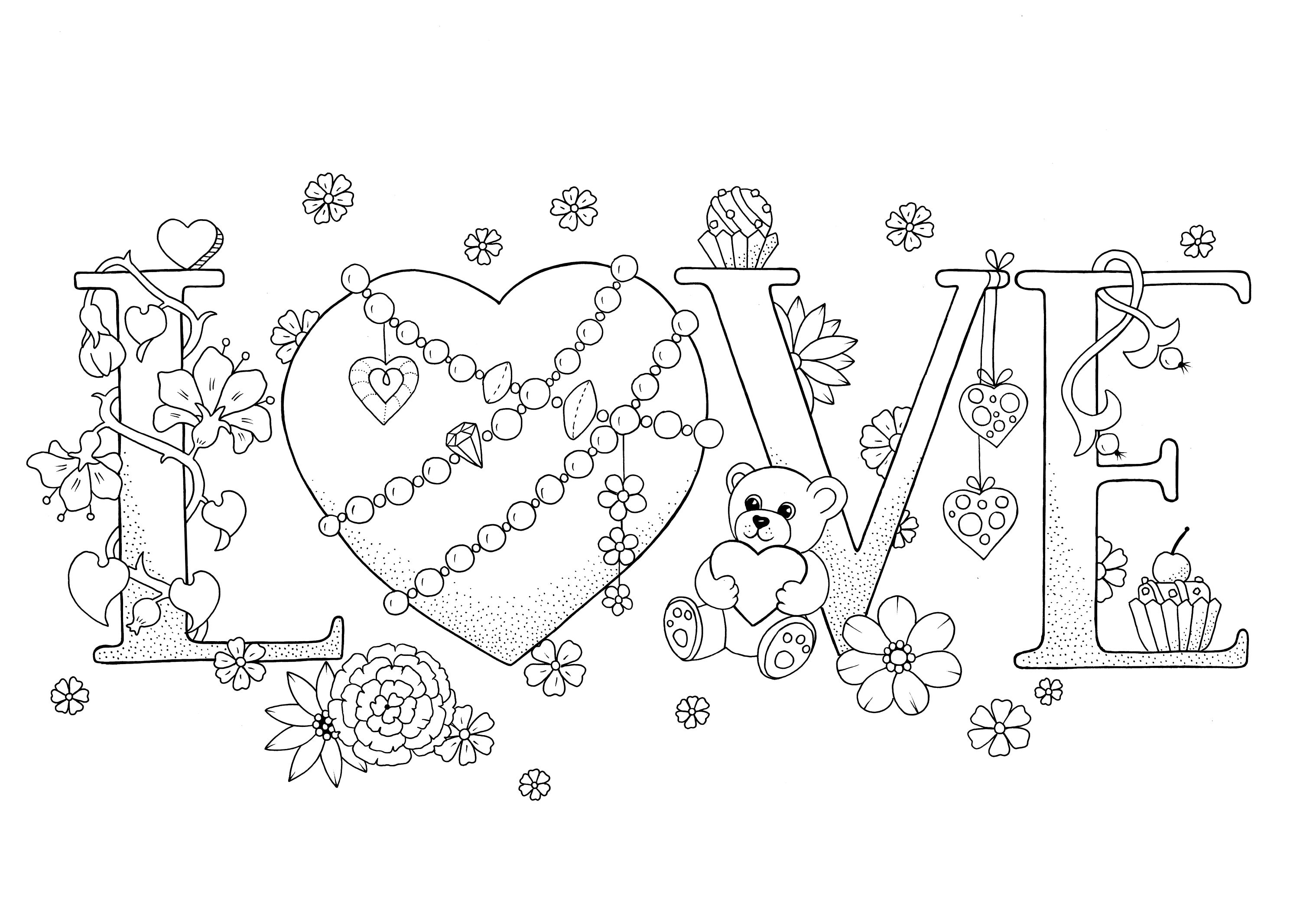 Love Coloring Page | Etsy