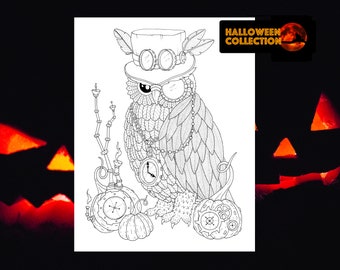 Halloween: Búho Steampunk - PDF imprimible