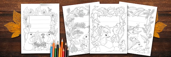 FOREST TRIO: Set of 3 Coloring Dividers and Coloring Title - Etsy
