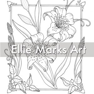 Tiger Lily Coloring Page | Etsy
