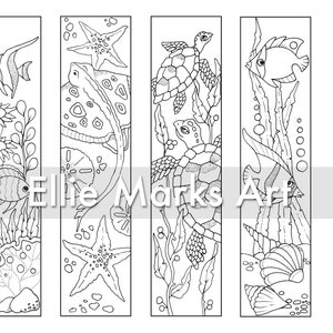 Under the Sea Coloring Bookmarks