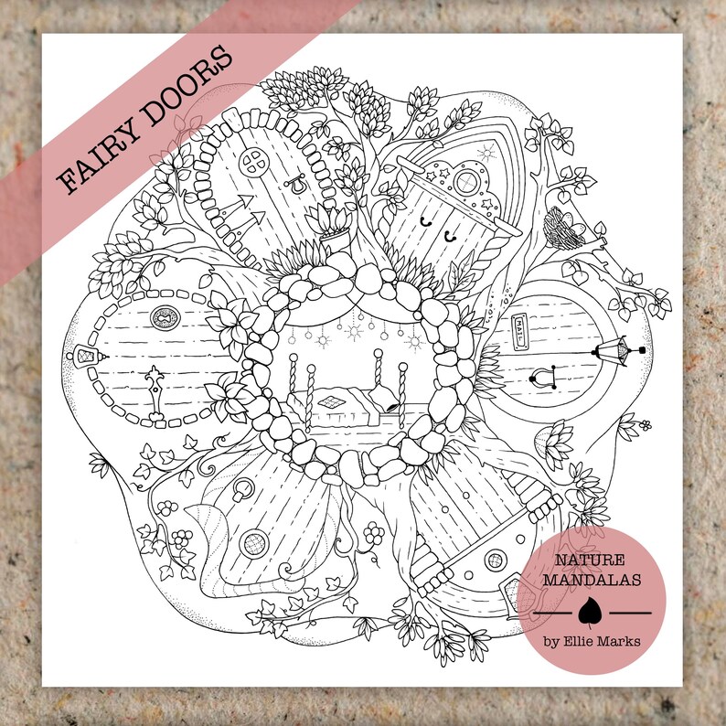 Eingekreist in der Natur — Handgezeichnetes botanisches Malbuch für Erwachsene, printable PDF Instant Download Bild 10