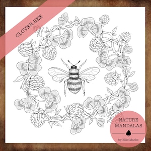 Eingekreist in der Natur — Handgezeichnetes botanisches Malbuch für Erwachsene, printable PDF Instant Download Bild 6