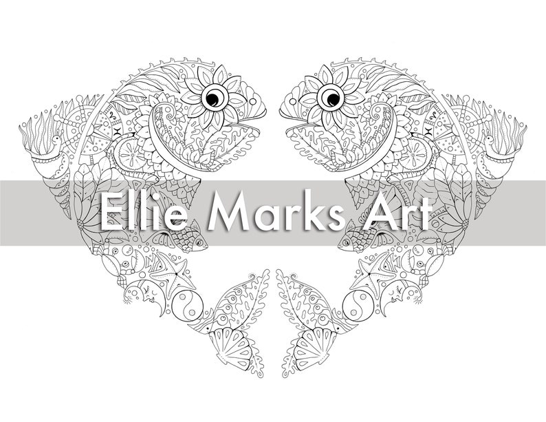 Pisces Coloring Page | Etsy