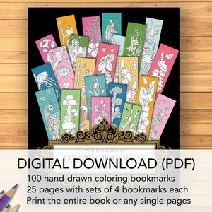 Coloring Bookmarks Printable Coloring Book For Adults Instant Download Coloring For Anxiety Coloring Book Hand Drawn Coloring for Stress