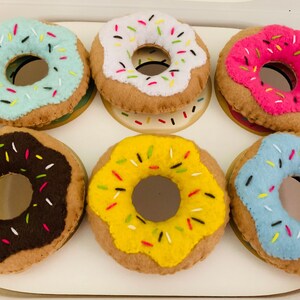 Felt play food, Donuts with sprinkles, Donuts, pretend donuts, toy food