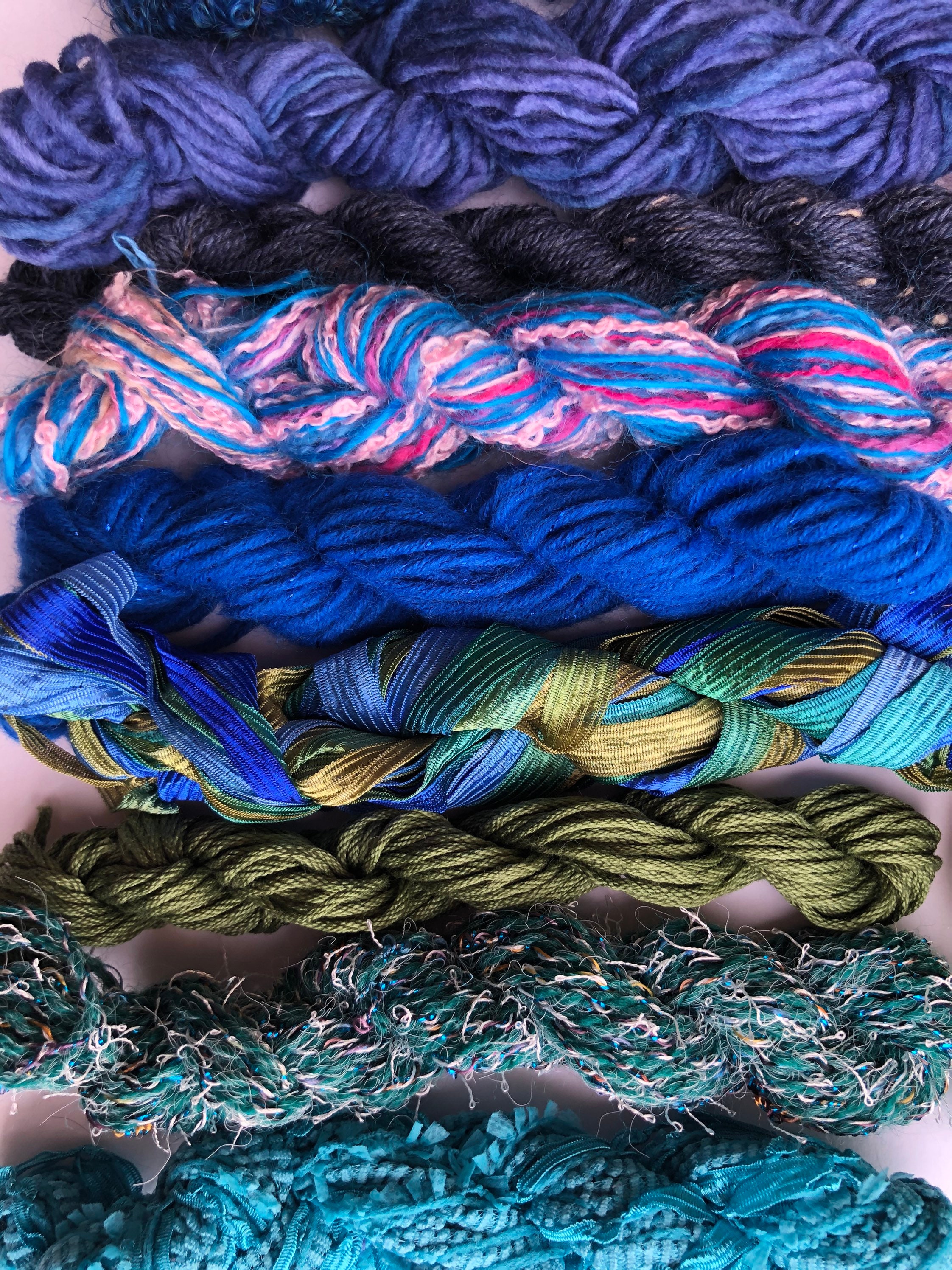 280 yards MEGA Cool Tones yarn bundle fiber pack Etsy