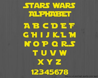 Stars Wars Alphabet Svg, Stars wars Font svg, eps, dxf, png cutfiles for Cricut Silhouette Cameo, Stars Wars Font Silhouette,