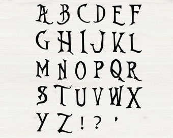 Nightmare Before Christmas Alphabet Svg, The nightmare Before Christmas Font svg, eps, dxf, png cutfiles for Cricut Silhouette Cameo,
