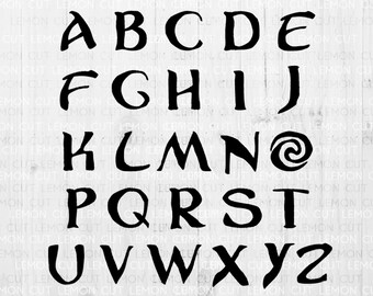 Moana Alphabet Svg, Moana Font svg, eps, dxf, png cutfiles for Cricut Silhouette Cameo, Moana Font Silhouette, Moana Font eps