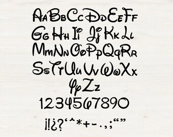 Waltography Alphabet Svg, Walt disney Font svg, eps, dxf, png cutfiles for Cricut Silhouette Cameo, Waltography font, Disney abecedary