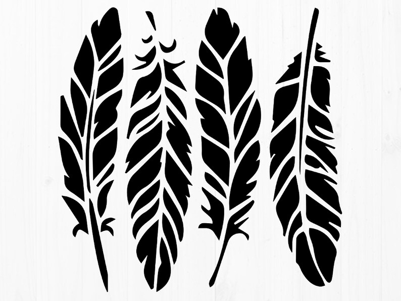 Feather Svg, Boho Feather stencils, Feathers cutfiles, eps, dxf, png for Cricut Silhouette Cameo, printable feathers, sbook, clipart graphic regarding Feather Stencil Printable known as Feather Svg, Boho Feather stencils, Feathers cutfiles, eps, dxf, png for Cricut Silhouette Cameo, printable feathers, sbook, clipart