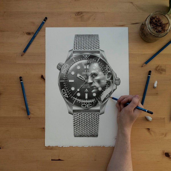 Omega Seamaster 300m No time to Die Illustration *Giclée Print*