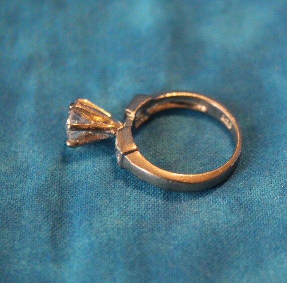 Solitaire Sterling Silver Ring - image 5