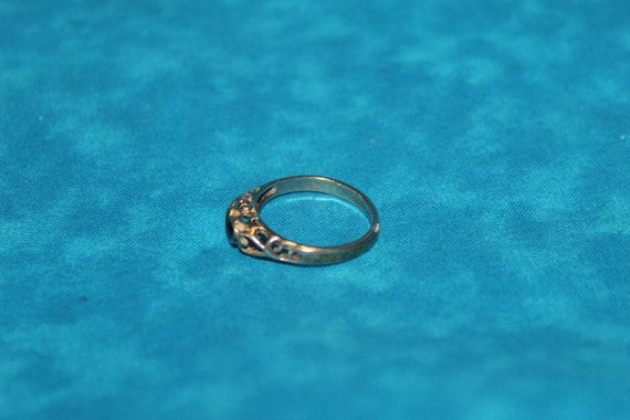 Black Gemstone Heart Sterling Silver Ring - image 5