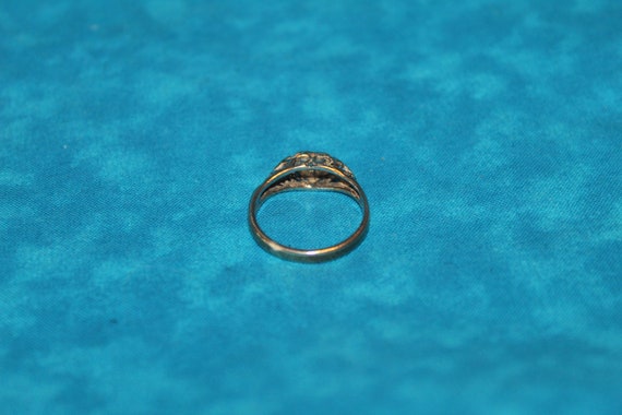 Black Gemstone Heart Sterling Silver Ring - image 6