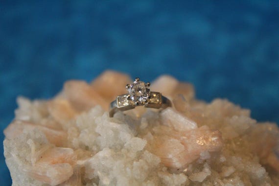 Solitaire Sterling Silver Ring - image 1