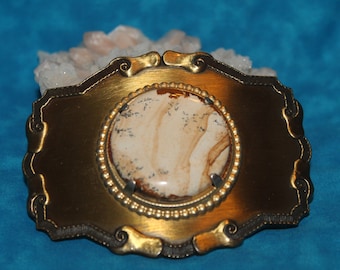 Jasper Cabochon Stone Belt Buckle