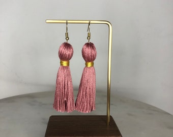 Tassel Earrings-solid blush