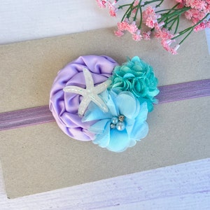 Mermaid headband Mermaid baby headband Little Mermaid Headband Under the Sea headband Mermaid birthday party Lavender Aqua Purple Mermaid