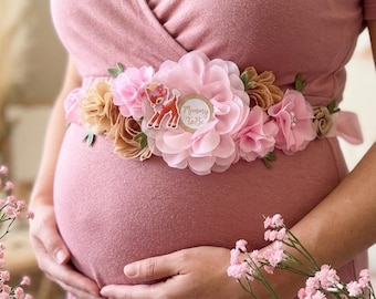 Girl Deer Maternity Sash, Baby Shower Corsages , Daddy Pin