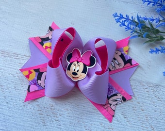 Minnie Mouse Hair Bow Clip  , Lavender Pink Hair Accessory