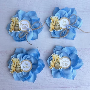 Classic Winnie The Pooh Baby Shower Corsages Family Pins Baby Shower Family Corsages  Classic Pooh Baby Shower Pins Pooh Baby Shower Boy