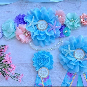 Under the Sea Baby Shower Sash, Under The Sea Maternity Sash, Maternity Belt ,Pregnancy Sash ,Ocean And Sea Baby Shower Sash ,Baby Bump Sash