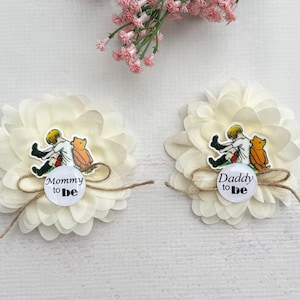 Classic Pooh Baby Shower Corsages Family Pins Pooh Baby Shower Family Corsages Classic Pooh Baby Shower Pins Mom and Dad Pins Grandma Pin