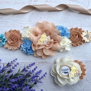 Classic Winnie the Pooh Baby Shower Maternity Sash Winnie The Pooh Maternity Belt Mommy to be Sash Baby Shower Boy Classic Pooh Baby Shower