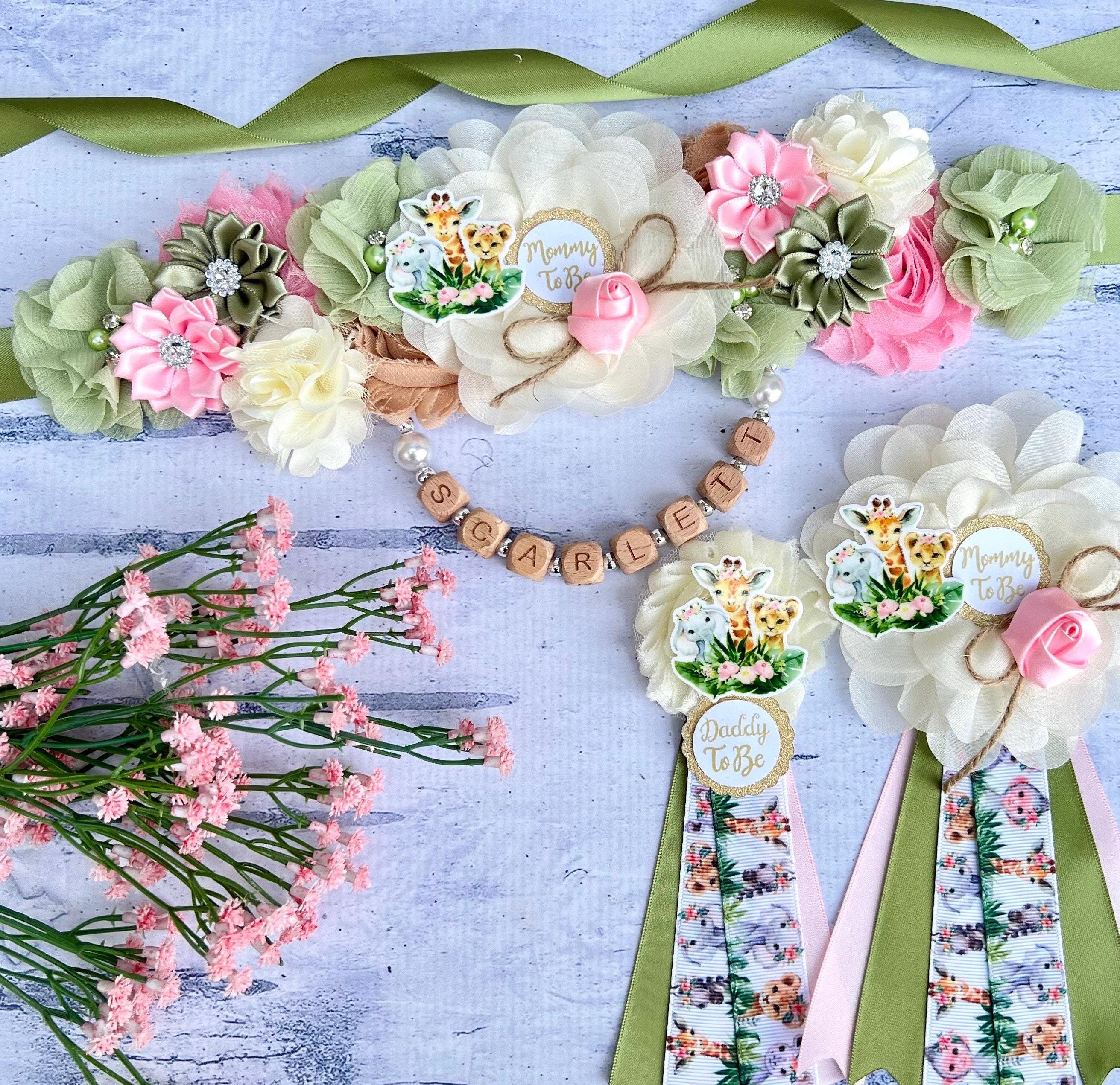 Maternity sash Safary set 60 Amazon.com : 3 Pack Safari Mom to Be Sash Daddy to Be  main image 4
