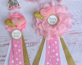 Valentine's Day Baby Shower Pin, Valentine's Day Baby Shower Corsage, Valentine Baby Shower Girl , Mommy Ribbon, Mommy Corsage, Mommy Pin