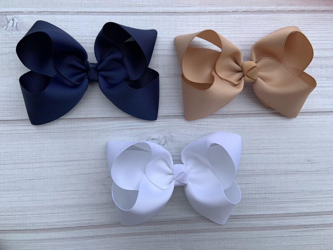 Uniform Hair Bow School Uniform Hair Bow Set of 3 School Hair Etsy