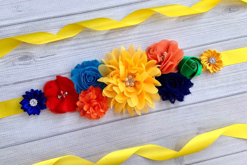 flower sash belt for baby shower